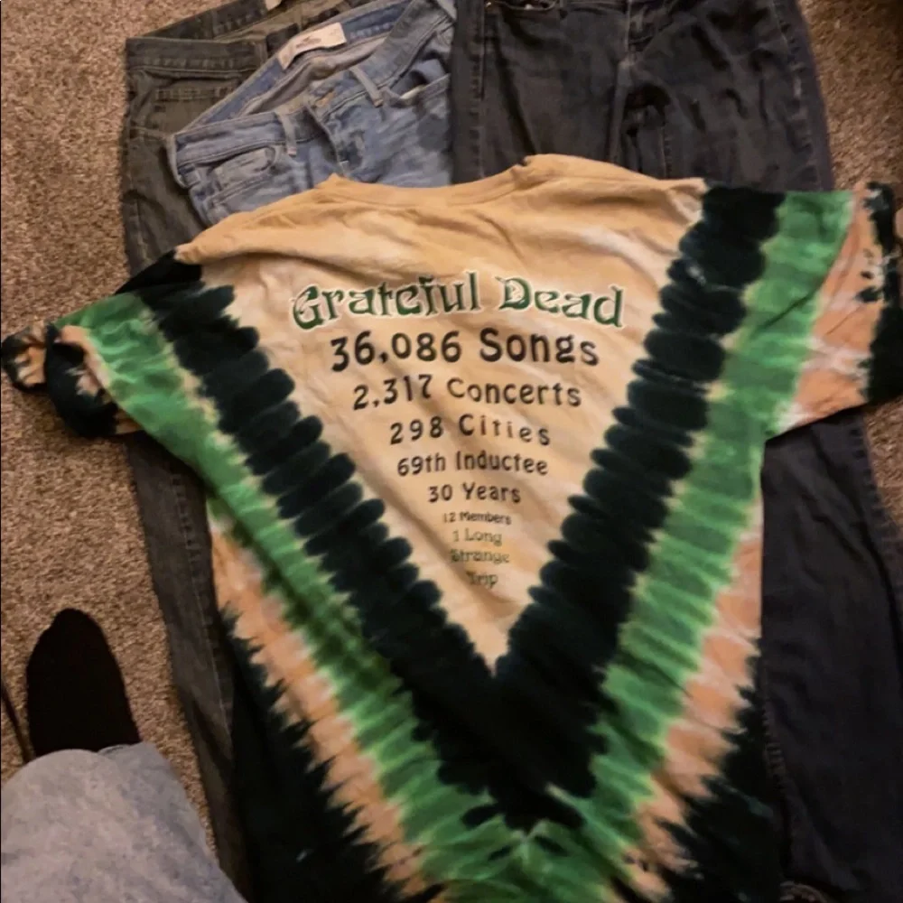 Extra large men’s Grateful Dead tie-dye green colored two-sided dope shirt - Picture 3 of 5